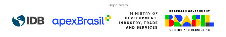 Logos    IDB    ApexBrasil    Ministry of Development, Industry, Trade and Services     Brazilian Government